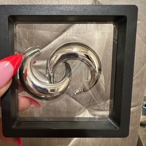 Silver plated Chunky Medium Tear Drop Earrings